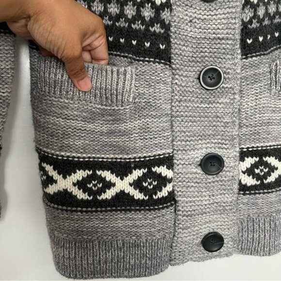 Sansara Gray Nordic Wool Blend Knit Cardigan US M - Picture 3 of 7